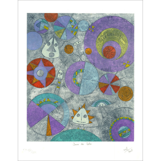 Rolf Ball - Giorno del partito, firmata serigrafia originale