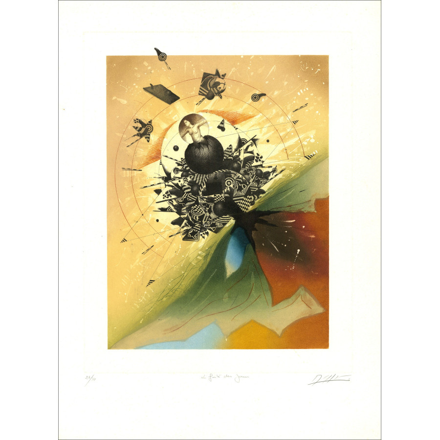 Georges Dussau - der Flug von Tagen, Originalgravur