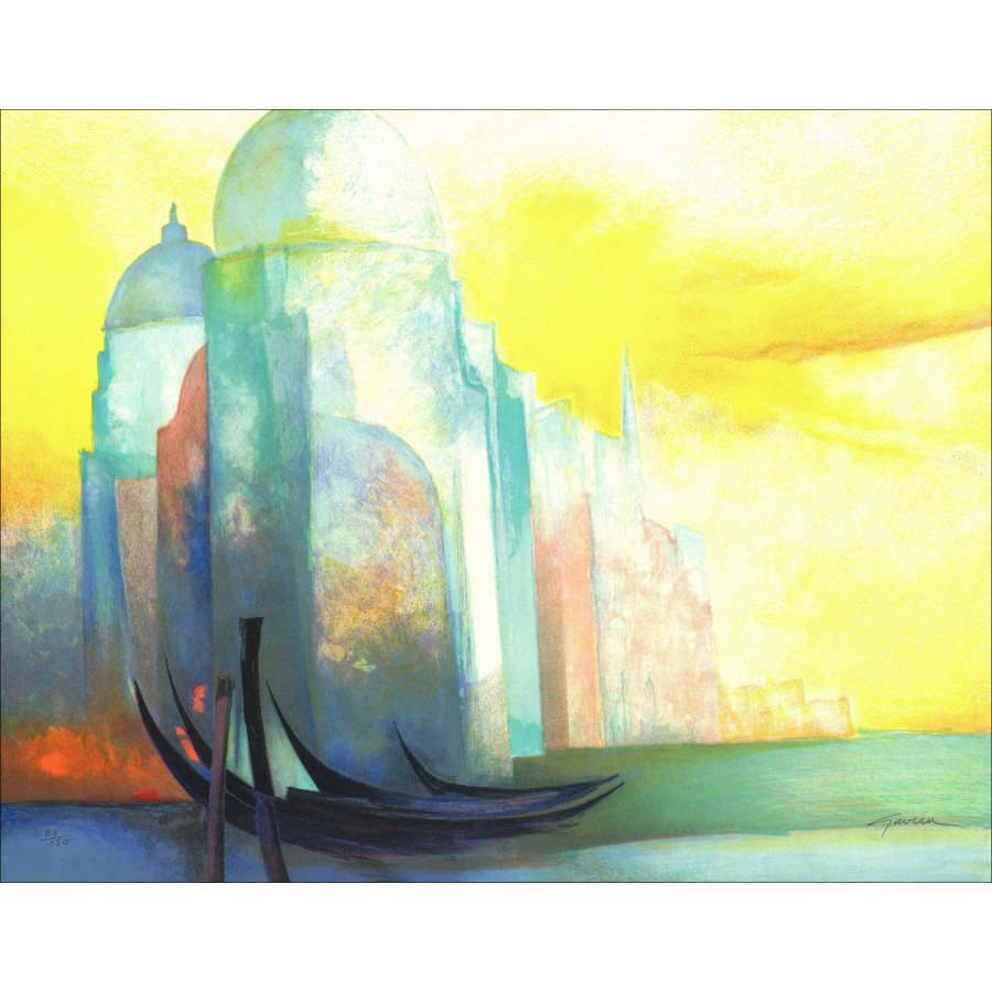 Claude Gaveau - Venice, original lithograph signed, 1998