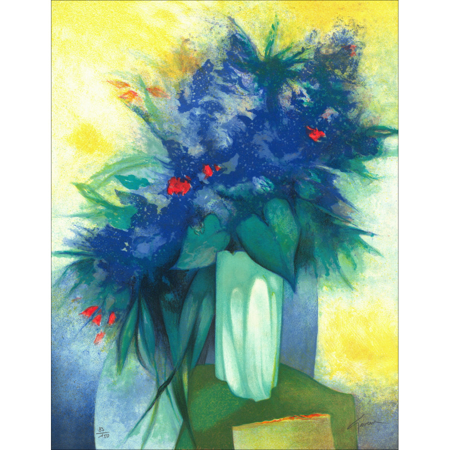 Claude Gaveau - The Bouquet Bleu, Original Lithograph Signed, 1998