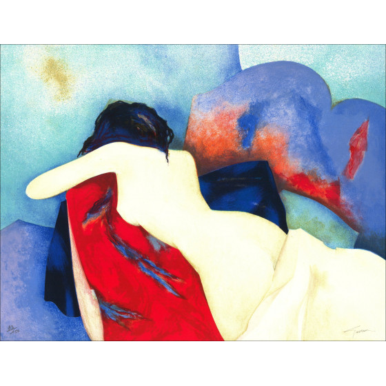 Claude Gaveau - Il foglio bianco, la litografia originale firmata, 1998