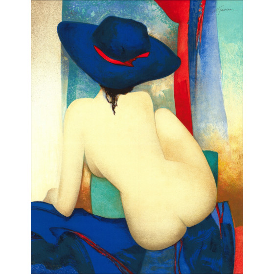 Claude Gaveau – Le drap bleu, lithographie originale signée, 1998