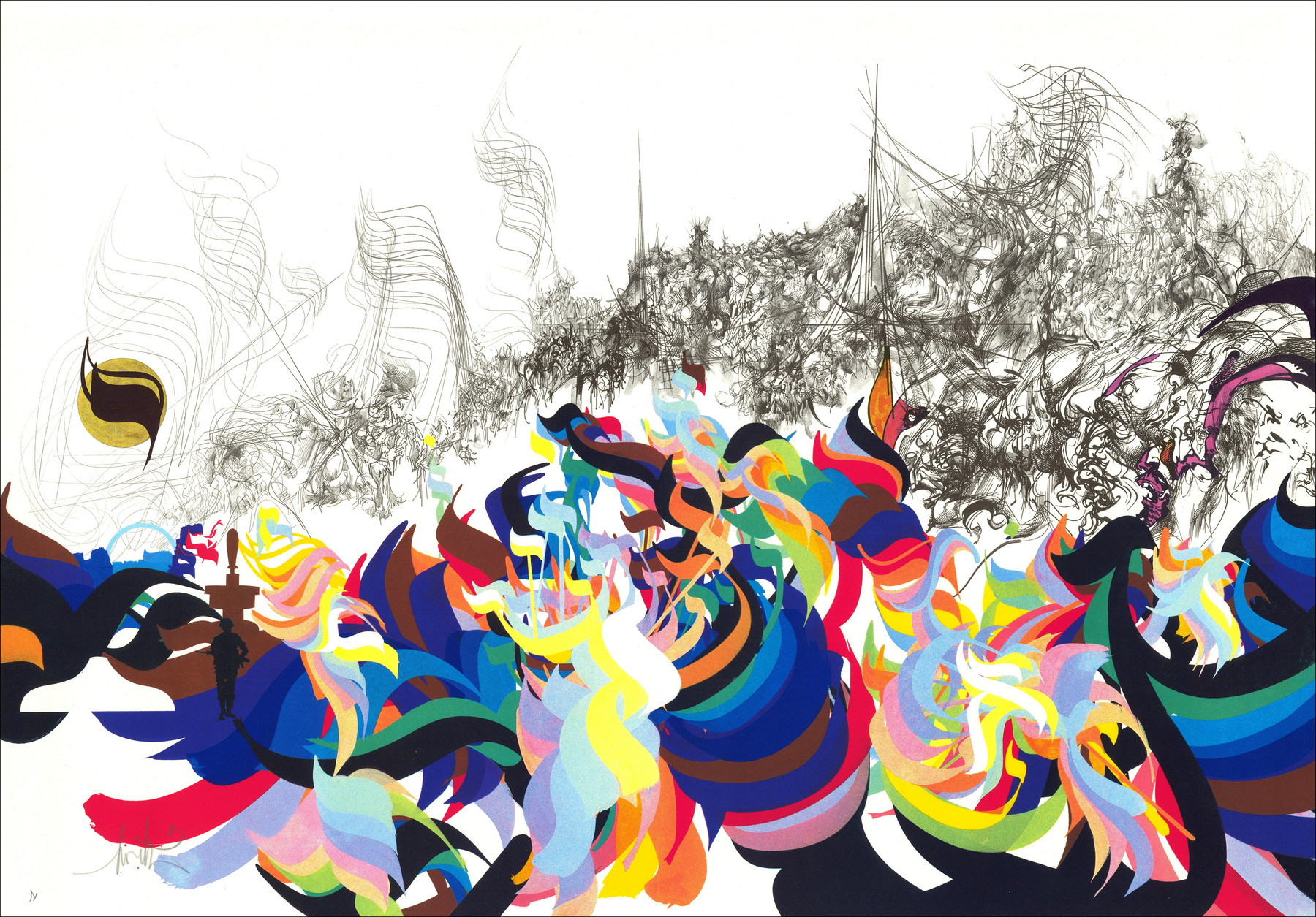 Raymond Moretti - Litografia Composizione 16, 1982