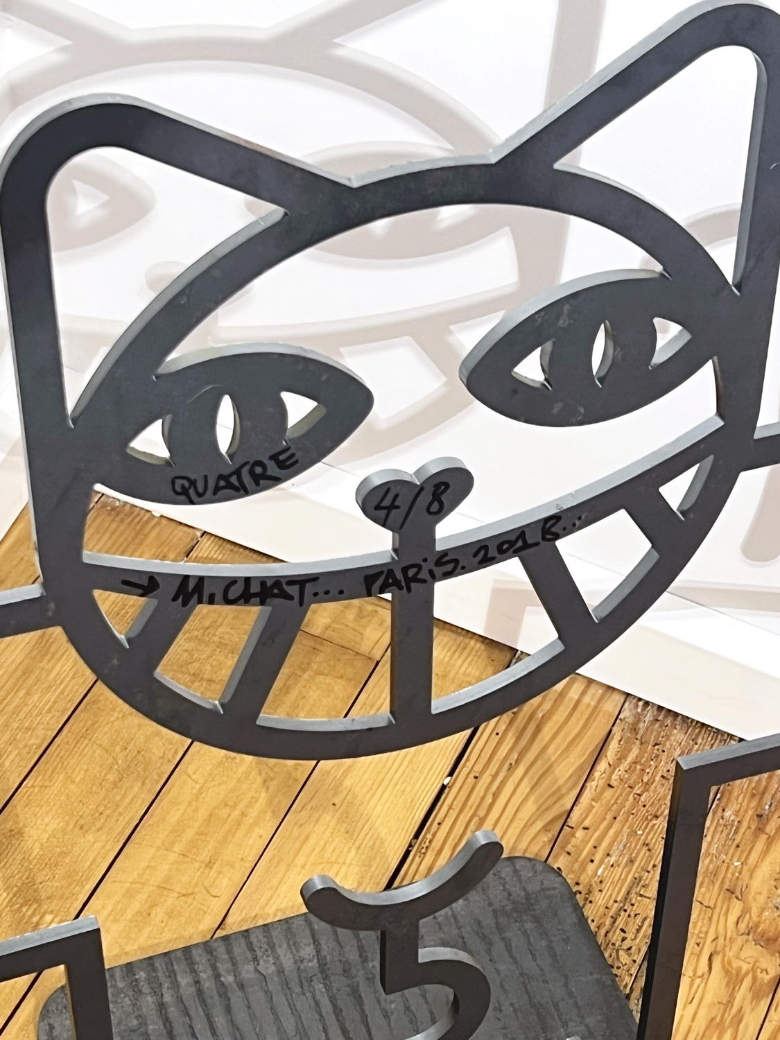 Escultura de acero M.Chat Chat enamorado de Thoma Vuille 2018