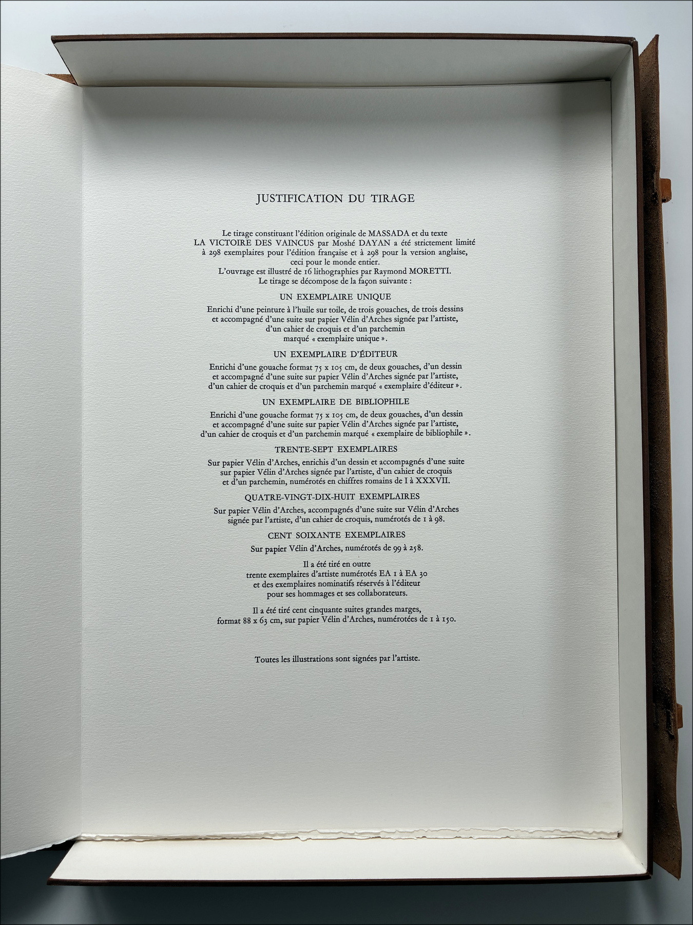 Raymond Moretti – Massada, cartera con litografías, 1982