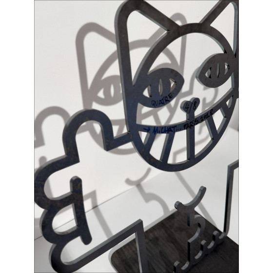 Stahlskulptur M.Chat Chat sich in der Liebe in Thoma Vuille 2018