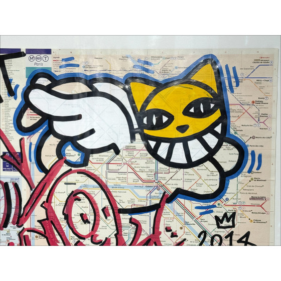 Mr. Chat & Quik - Felix und Mr. Cat, Metro Card Malerei - 2014