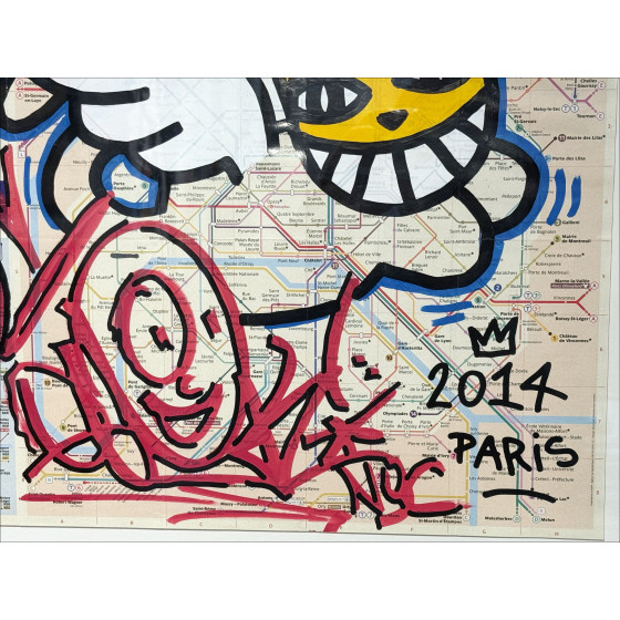 Mr. Chat & Quik - Felix und Mr. Cat, Metro Card Malerei - 2014