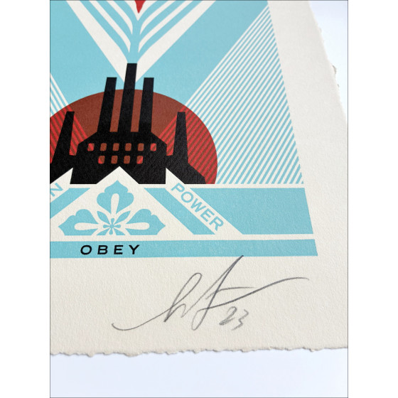 GREEN POWER FACTORY - LETTERPRESS screen print SHEPARD FAIREY (OBEY)