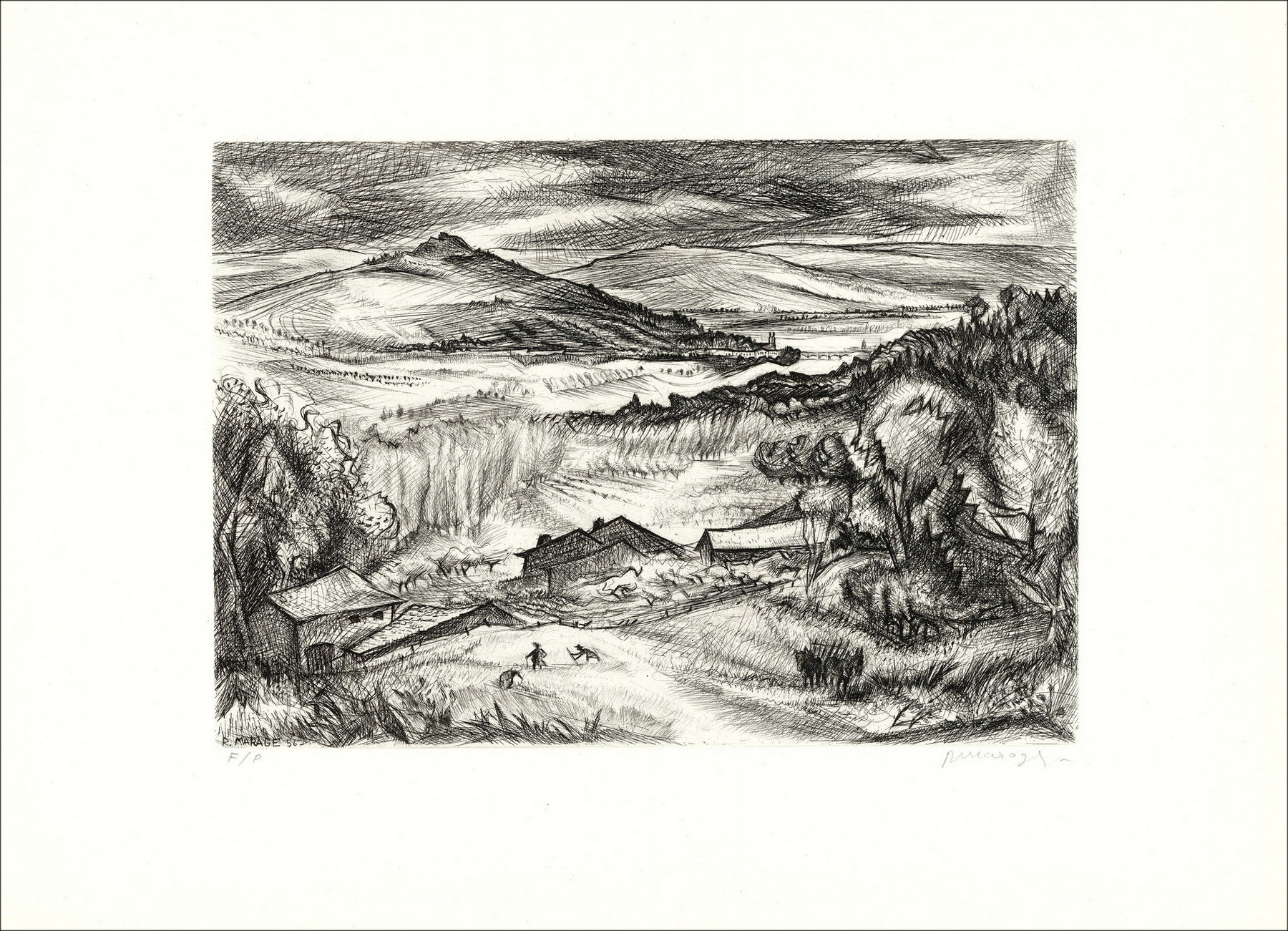 Pierre Marot - Lornae Paesaggi, Incisioni del portafoglio, 1950