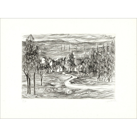 Pierre Marot – Paysages lorrains, portfolio gravures, 1950