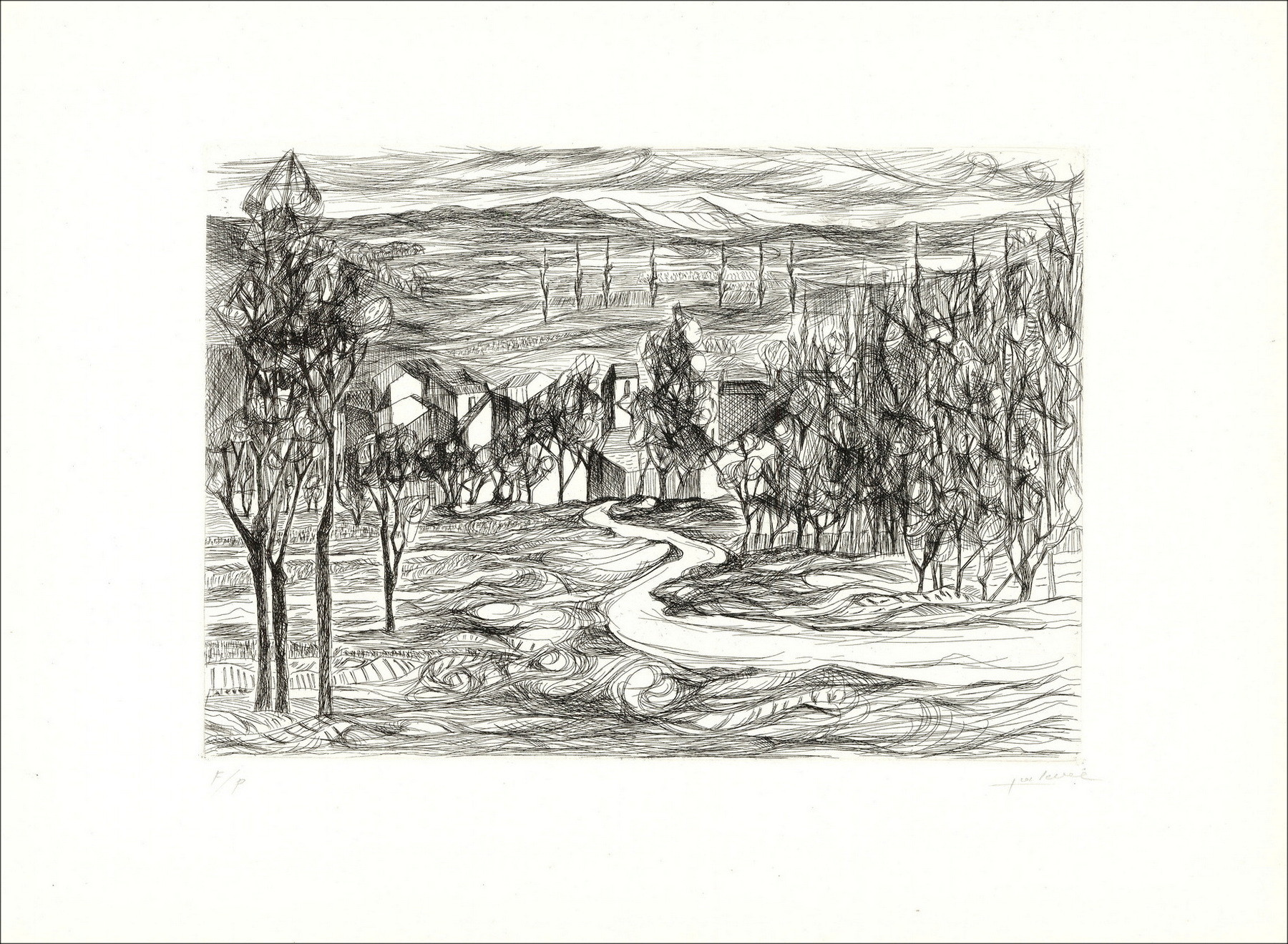 Pierre Marot – Paisajes de Lorrain, grabados de cartera, 1950