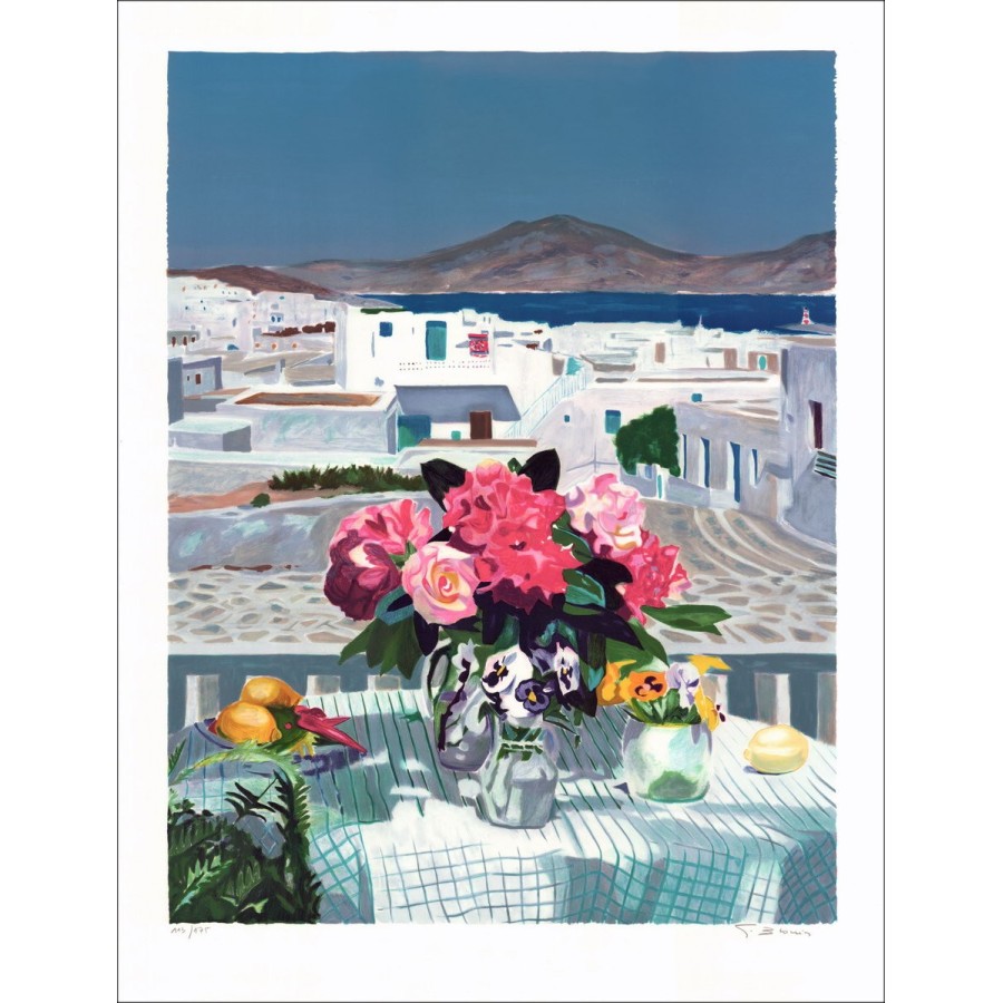 BLOUIN Georges - Original lithograph "The Mediterranean bouquet" signed and numbered in pencil