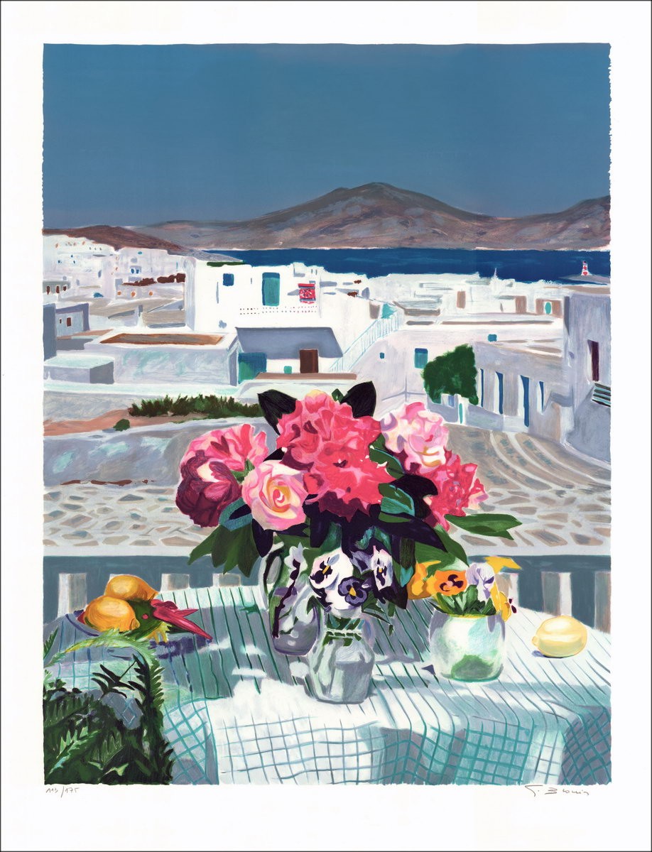 BLOUIN Georges - Original-Lithographie "Der mediterrane Blumenstrauß" signiert und nummeriert in Bleistift