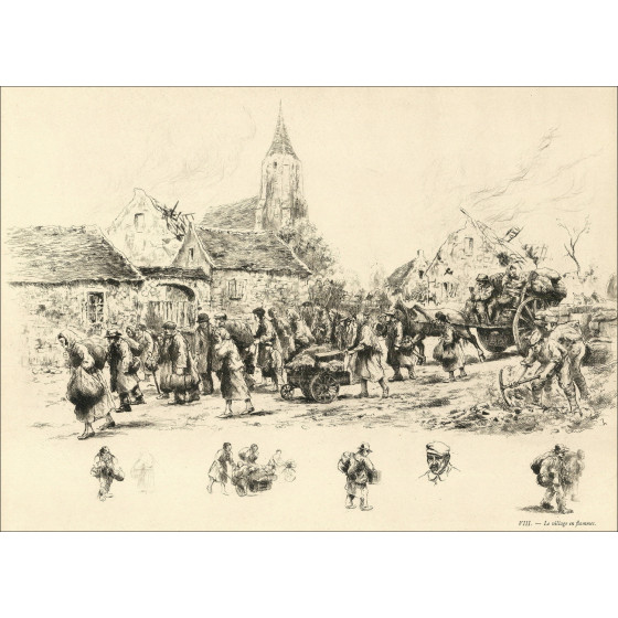 Abel Renault – L’Exode mai-juin 1940, portfolio gravures