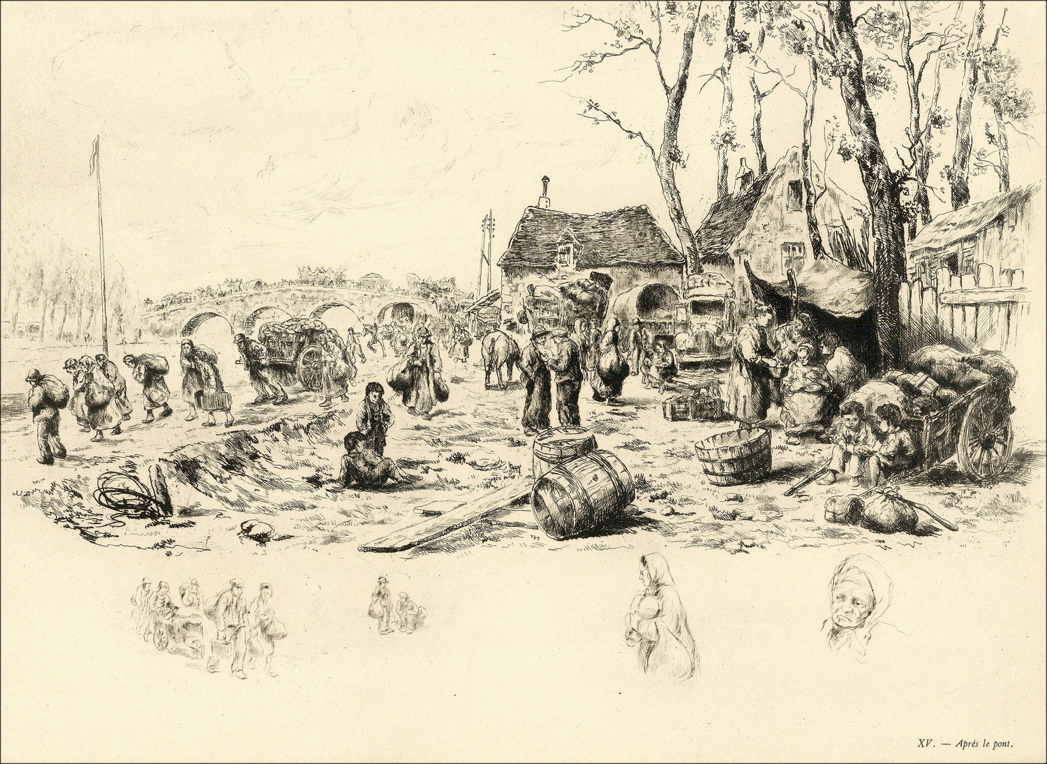 Abel Renault – L’Exode mai-juin 1940, portfolio gravures
