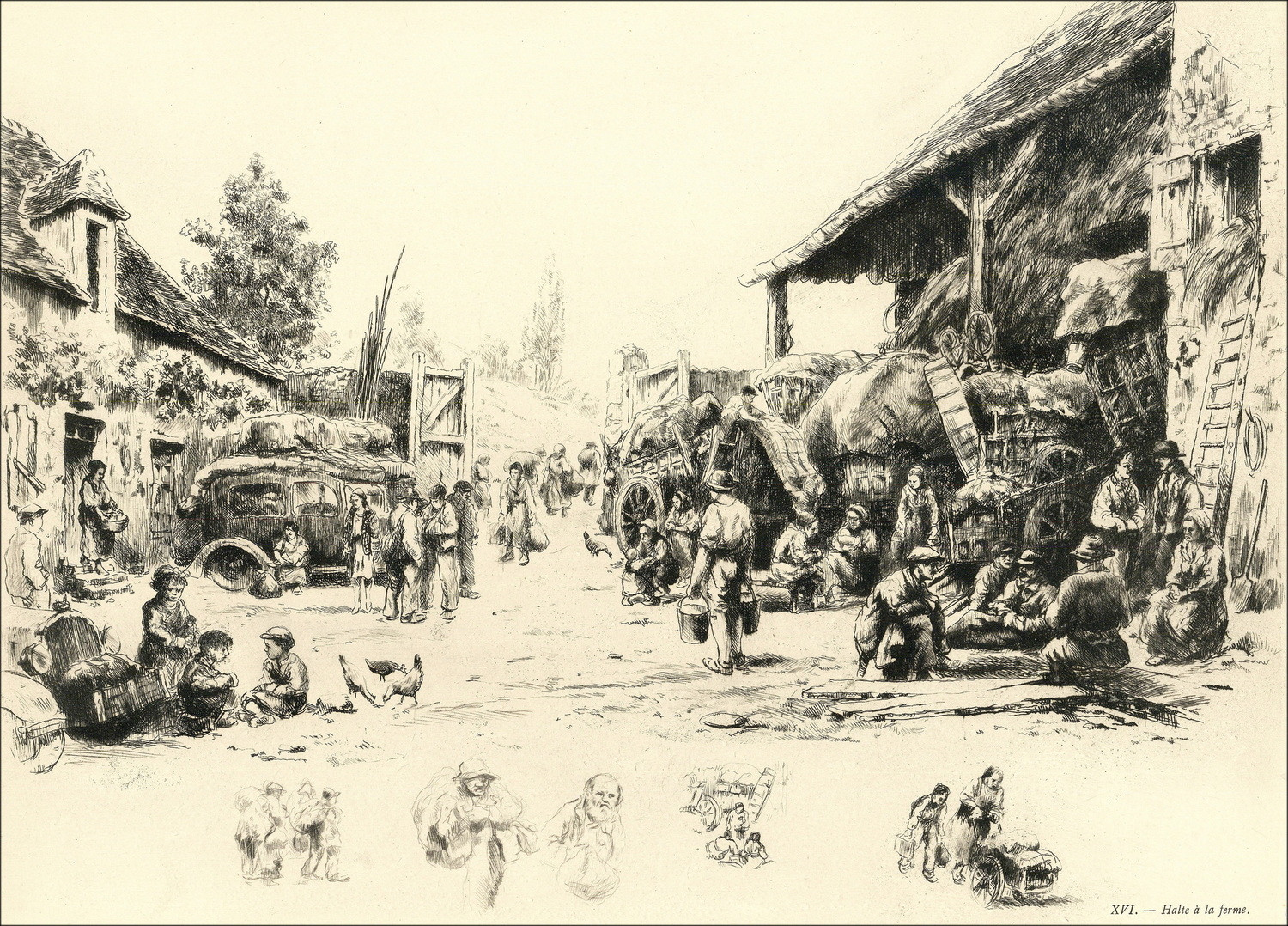 Abel Renault – Exodus May-June 1940, grabados de cartera