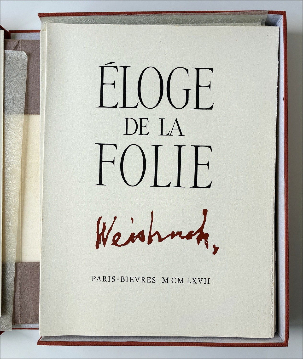 Claude Weisbuch – Eloge de la folie, libro ilustrado 1967