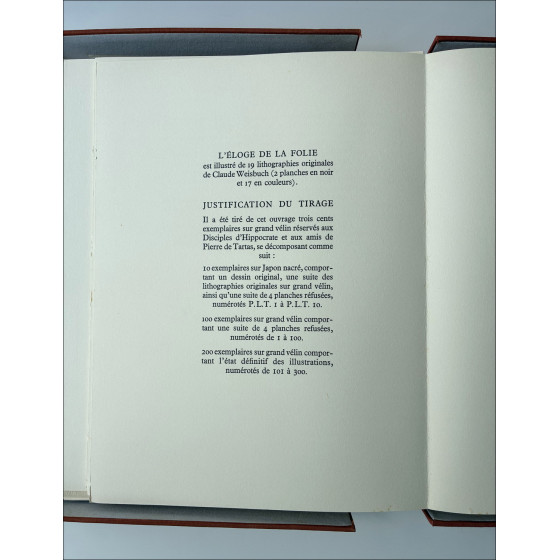 Claude Weisbuch – Eloge de la folie, libro ilustrado 1967