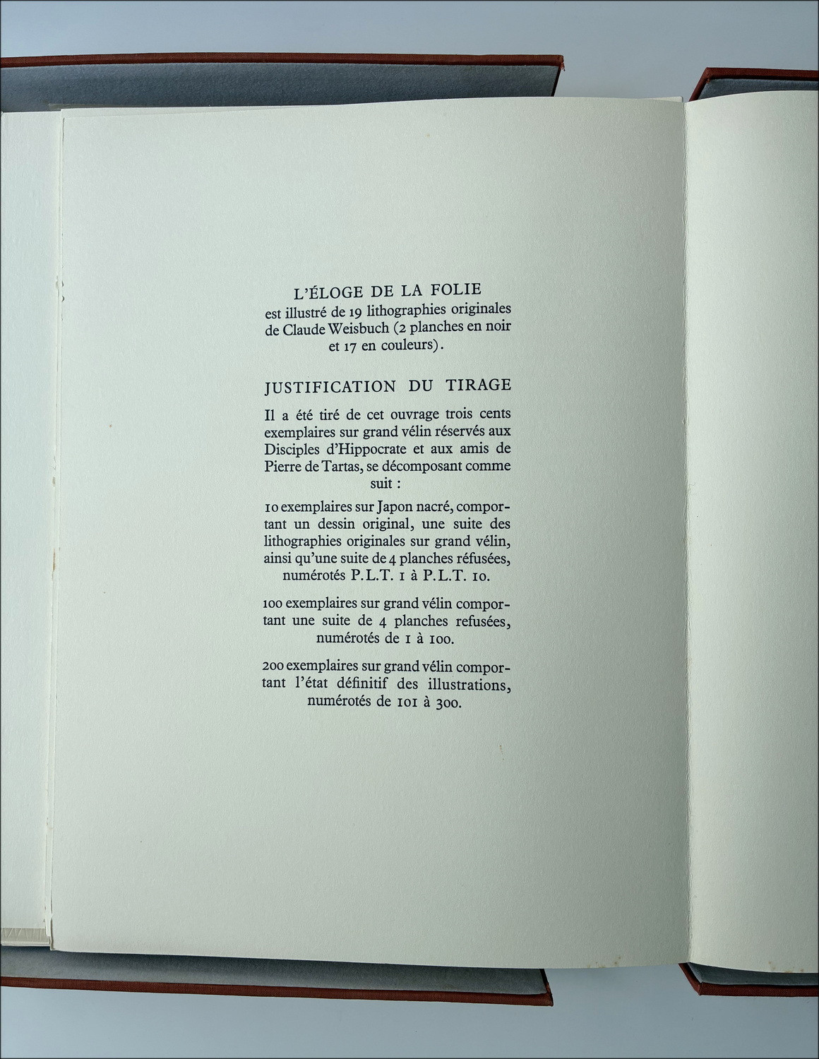 Claude Weisbuch – Eloge de la folie, libro ilustrado 1967