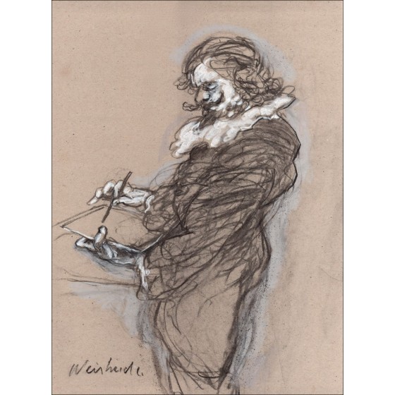Kaufen Original Zeichnung Claude Weisbuch Porträt von Jacques Callot 2013