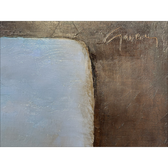 Claude Gaveau - Oil on canvas, composition on white dish - 73 x 60cm