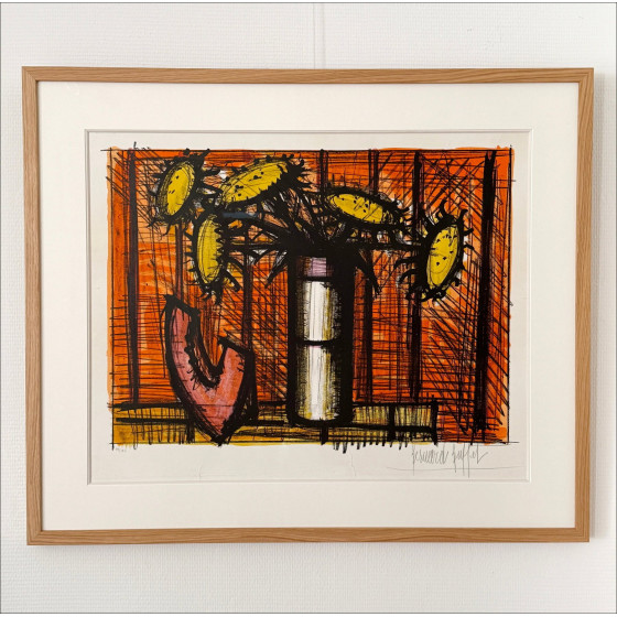 Bernard Buffet – Lithographie Tournesols et melon, 1955