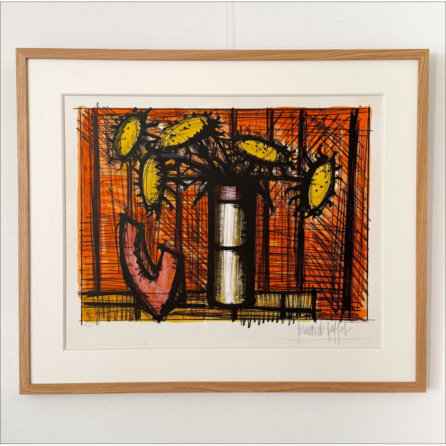 Bernard Buffet - Lithographie Sonnenblumen und Melone, 1955