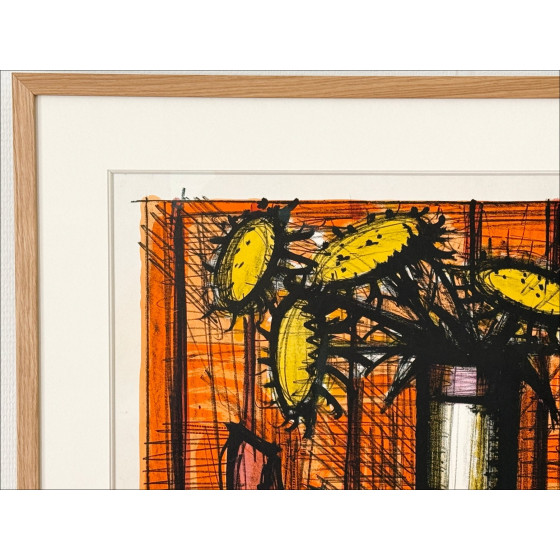 Bernard Buffet - Lithography Sunflowers and Melon, 1955