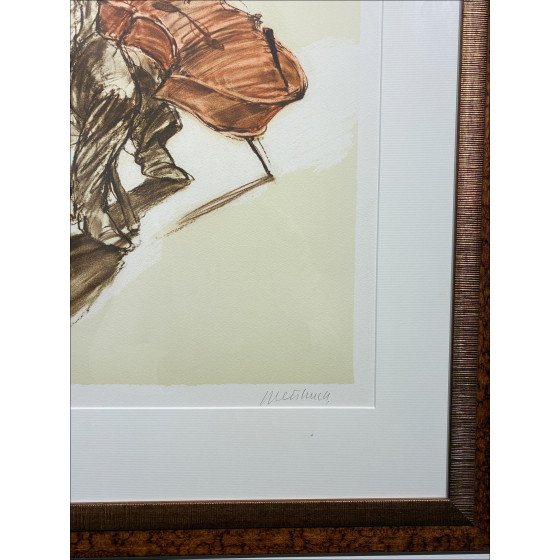 Claude Weisbuch - Lithographie der Violoncellist - mit angebotenem Rahmen