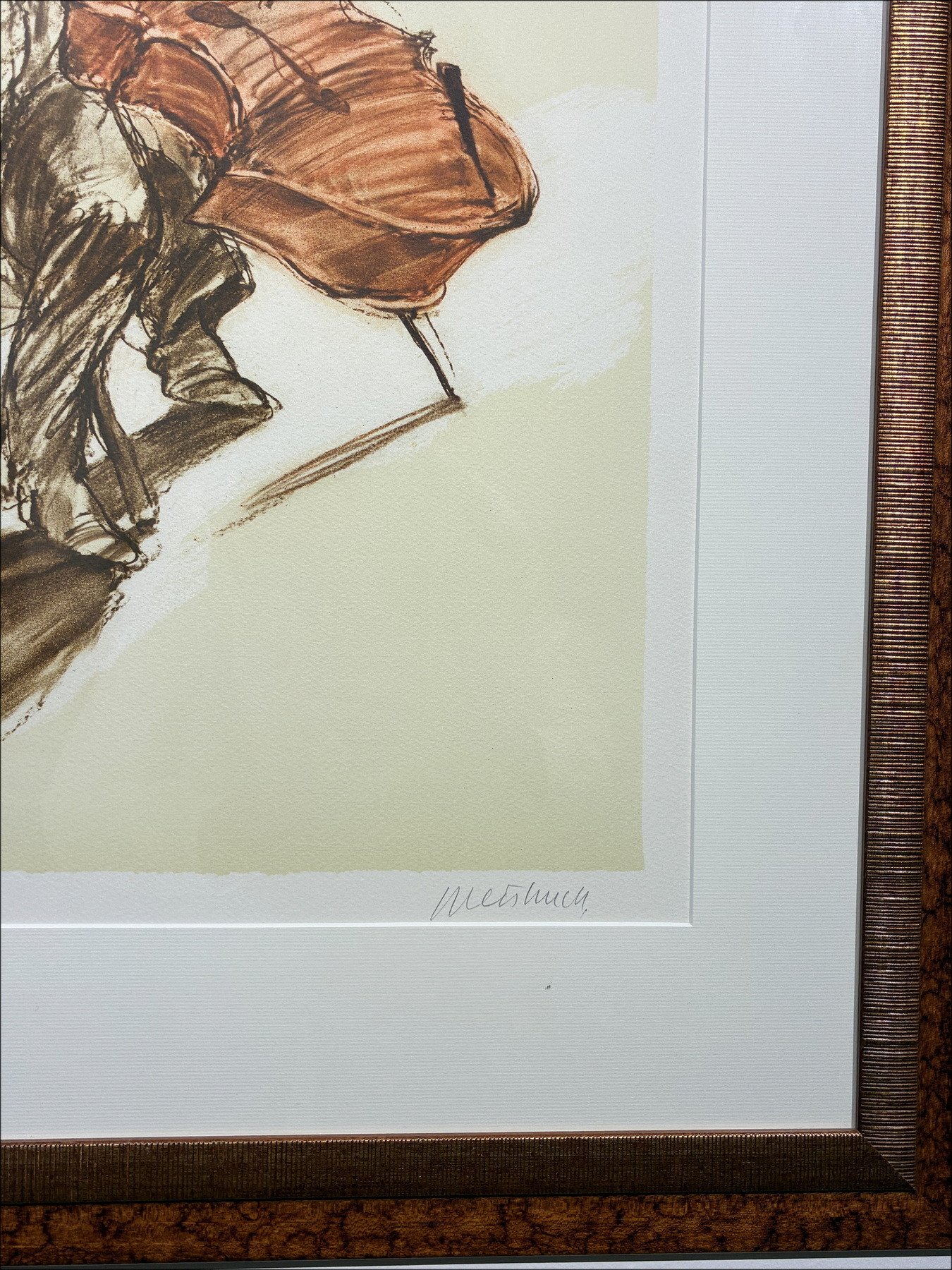 Claude Weisbuch – Lithographie Le violoncelliste - Avec cadre offert