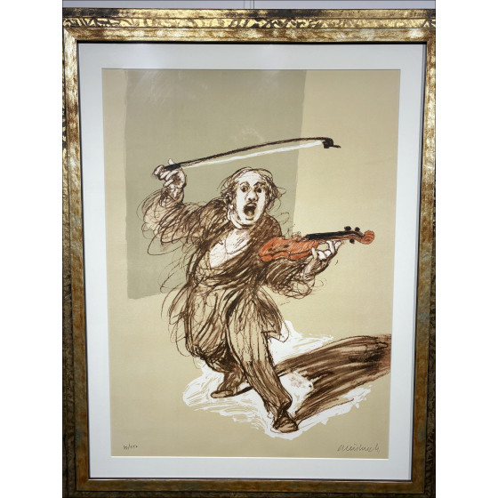 Claude Weisbuch – Lithographie Le Violoniste, 2012 - Avec cadre