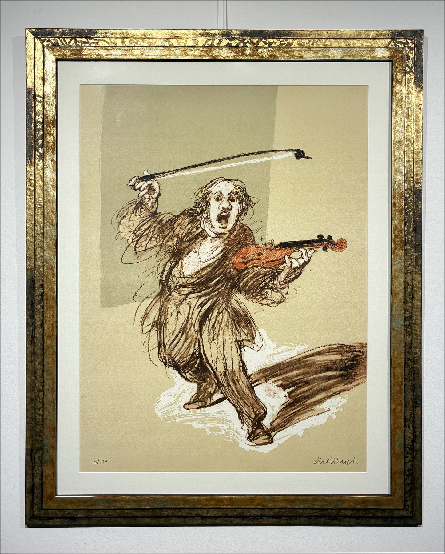 Claude Weisbuch – Lithographie Le Violoniste, 2012 - Avec cadre