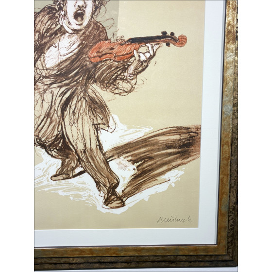 Claude Weisbuch – Lithographie Le Violoniste, 2012 - Avec cadre