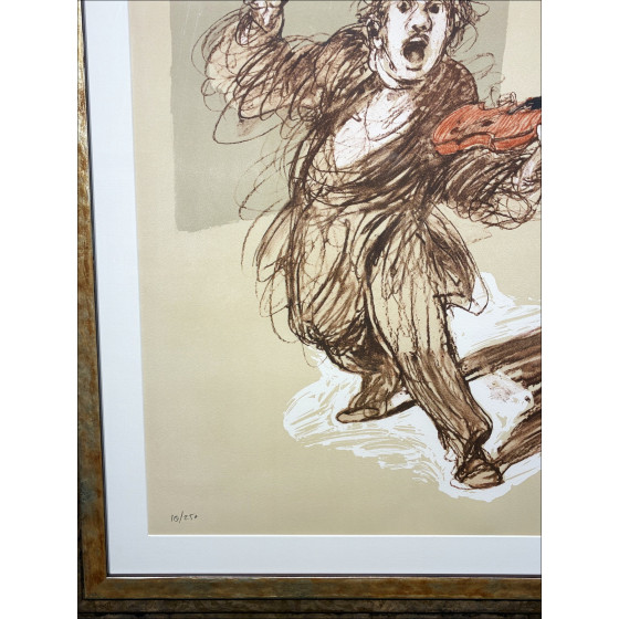 Claude Weisbuch – Lithographie Le Violoniste, 2012 - Avec cadre
