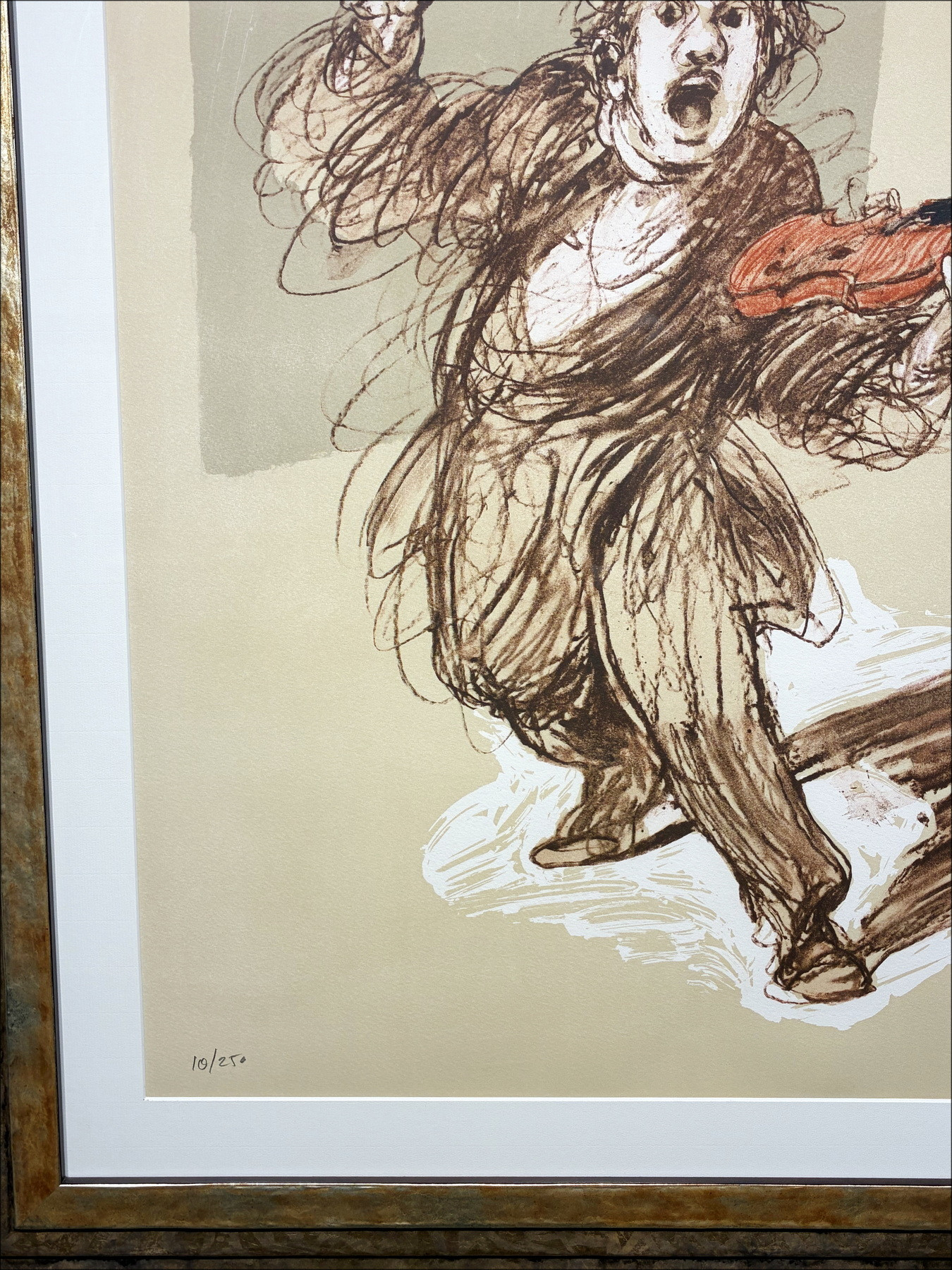 CLAUDE WEISBUCH - Litografia il violinista, 2012 - con telaio