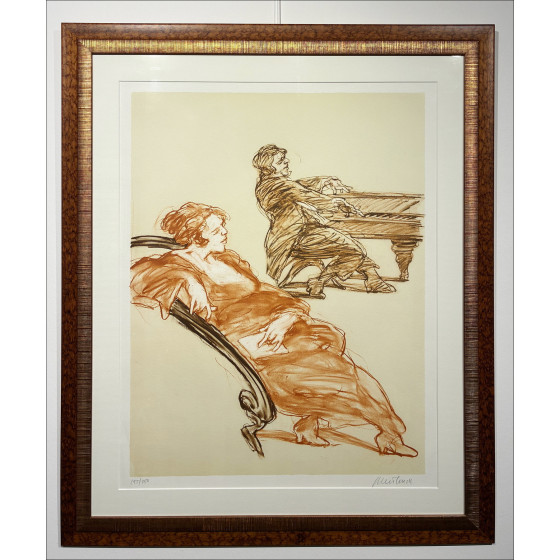 CLAUDE WEISBUCH - Litografia Le Pianist, 2008 - con telaio
