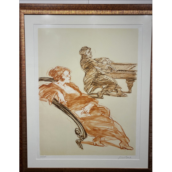 Claude Weisbuch - Lithographie Le Pianist, 2008 - mit Rahmen
