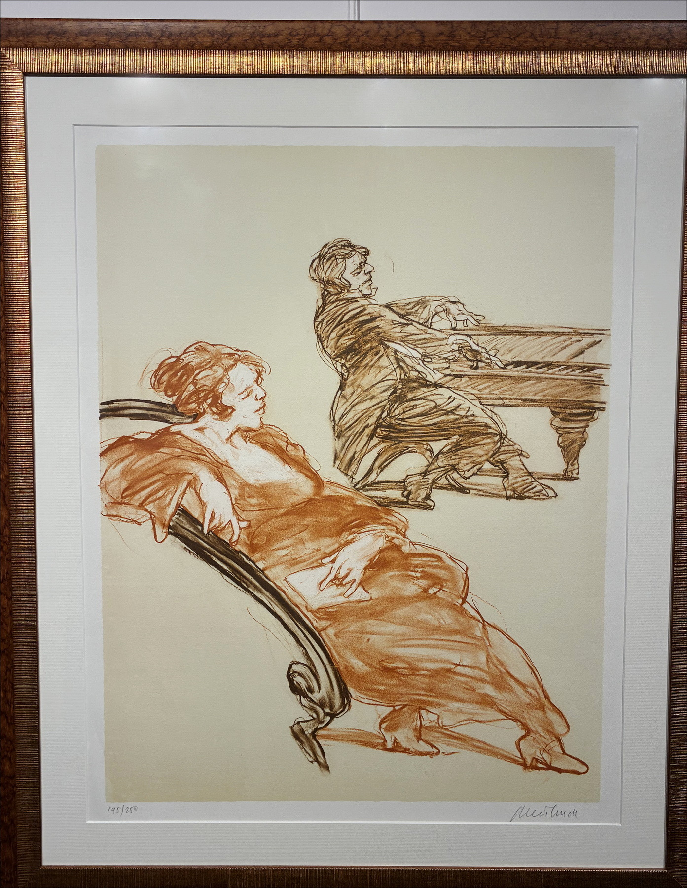 CLAUDE WEISBUCH - Litografia Le Pianist, 2008 - con telaio