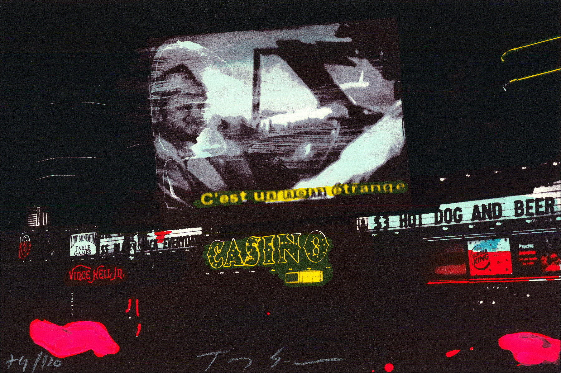 Tony Soulie - Lithography Casino mit Rehautmalerei