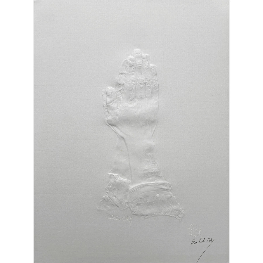 Michel CIRY - Empreinte Originale en relief "Les mains" 37x27cm