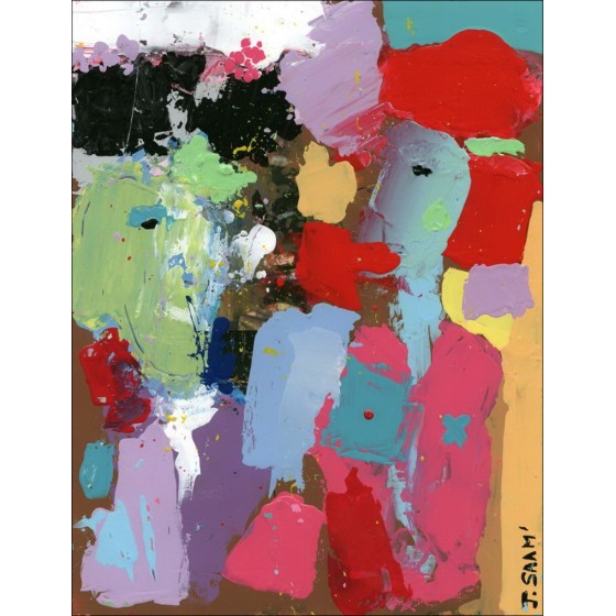 Jérôme Saam - Originalzeichnung mit Acryl auf Papier "Meine Liebe, Walzer und Tanz für Sie" circa 2013
