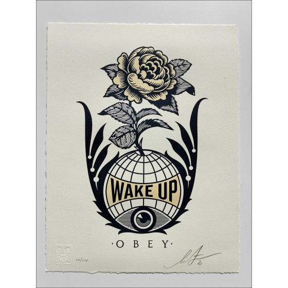 Shepard Fairey (Obey) – Wake Up Earth, Letterpress 2020