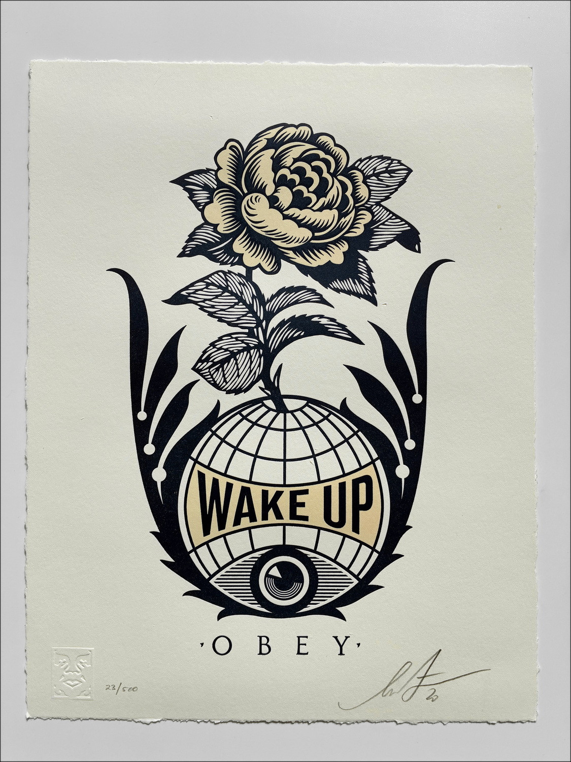 Shepard Fairey (Obey) – Wake Up Earth, Letterpress 2020