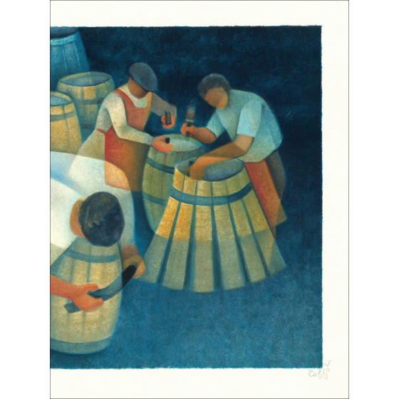 Louis Toffoli – Lithographie Les Tonneliers, 1986
