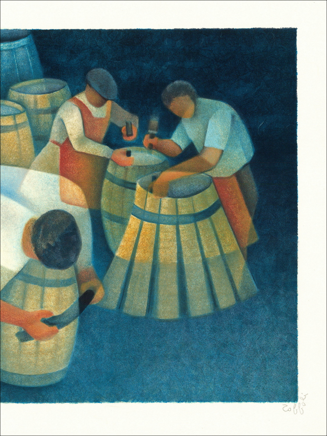Louis Toffoliith Lithfra_Latn Les Tonneliers, 1986