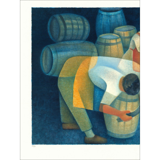 Louis Toffoli – Lithographie Les Tonneliers, 1986