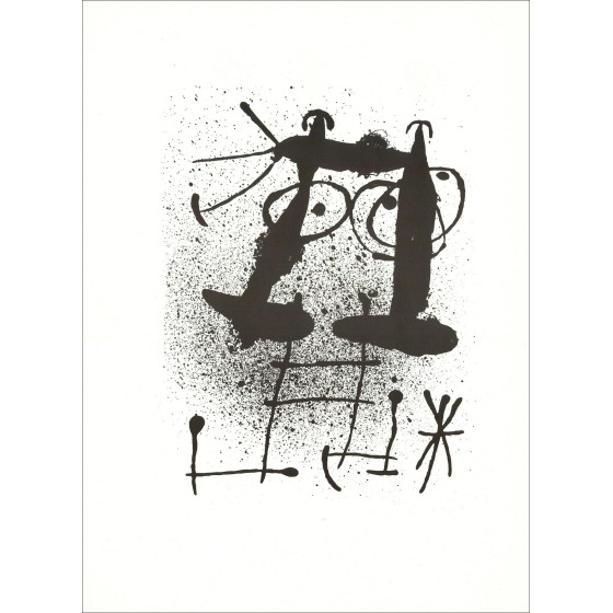 Joan Miró - Lithographiezusammensetzung in Schwarz, 1967