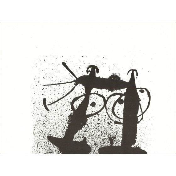 Joan Miró – Lithographie Composition en noir, 1967