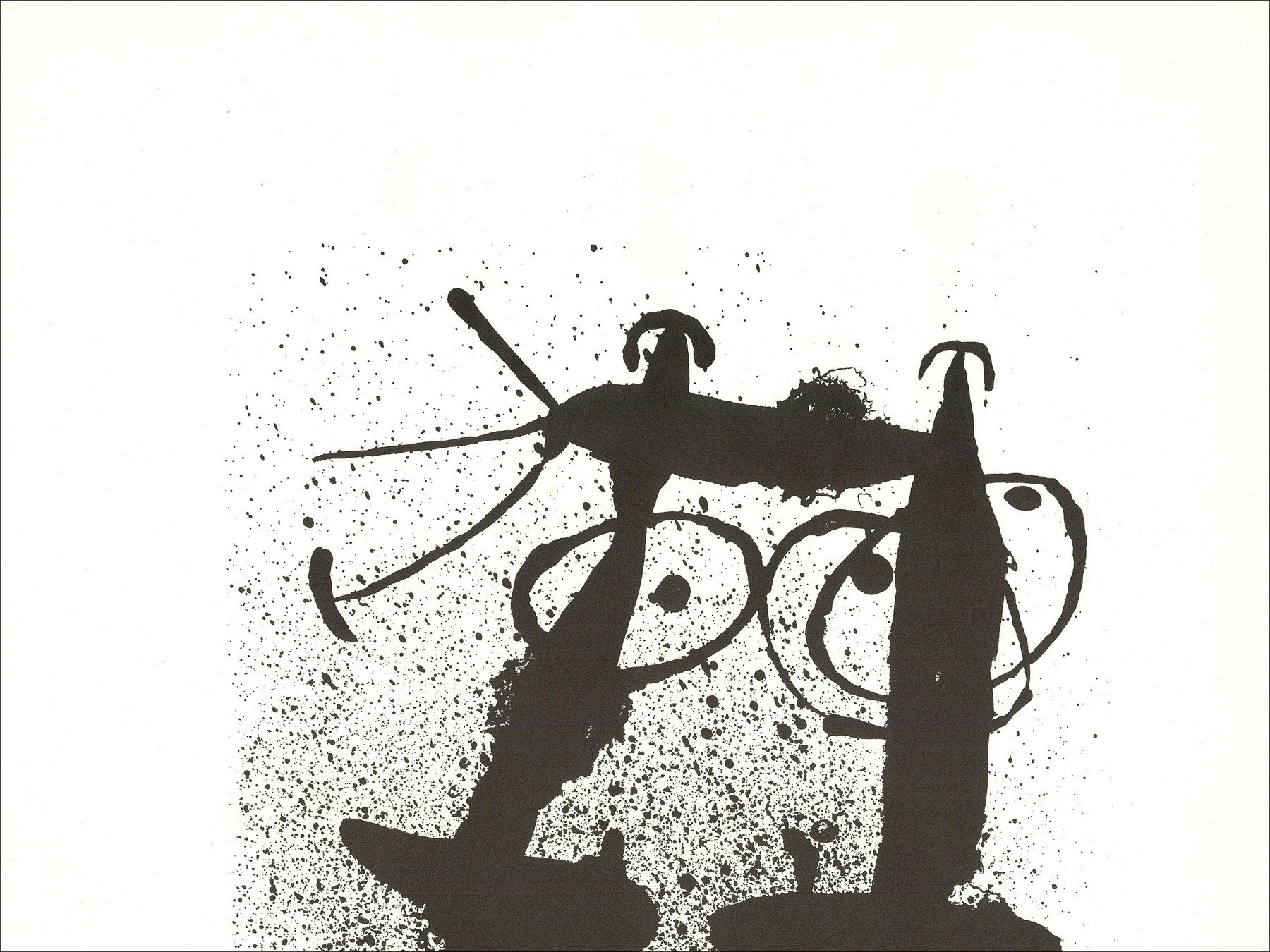 Joan Miró – Lithographie Composition en noir, 1967